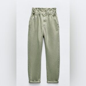 Zara-HIGH-WAISTED PAPERBAG BAGGY JEANS